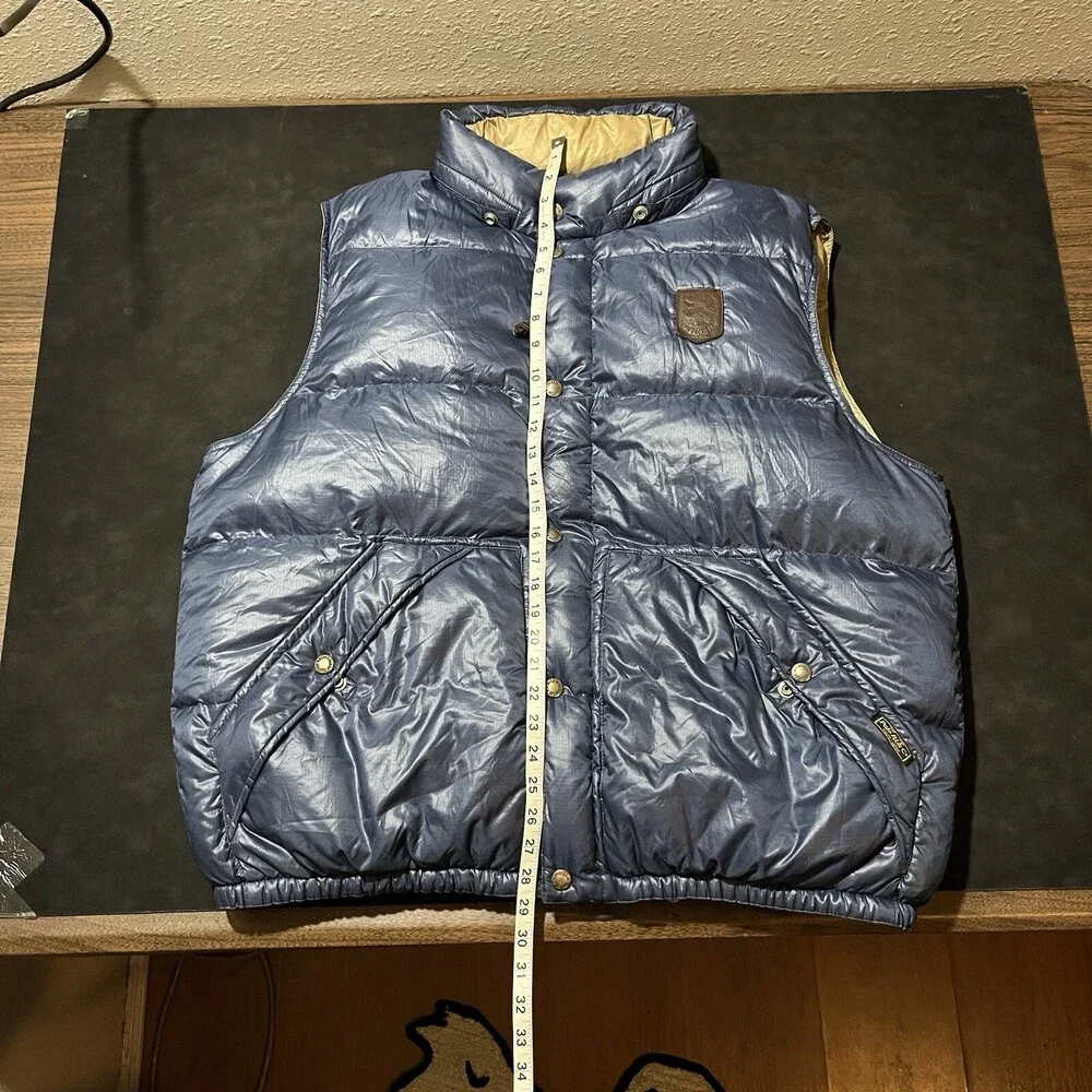 Vintage Polo Ralph Lauren Goose Down Puffer Jacket Hill Alpine Leather Vest 90s